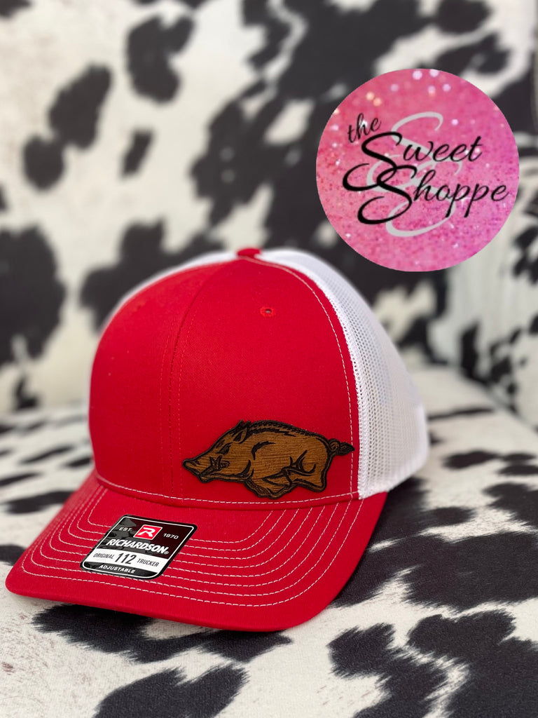 Cap Leather Patch - Running Razorback