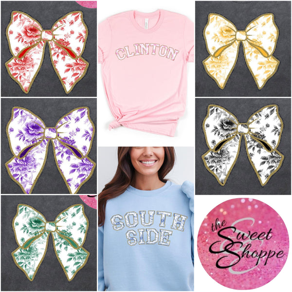 Custom Toile Sweatshirt NO SIDE BOWS