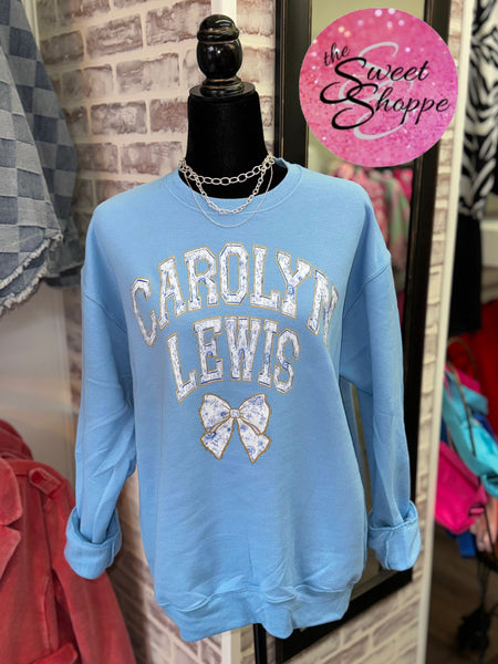 Custom Toile Sweatshirt NO SIDE BOWS