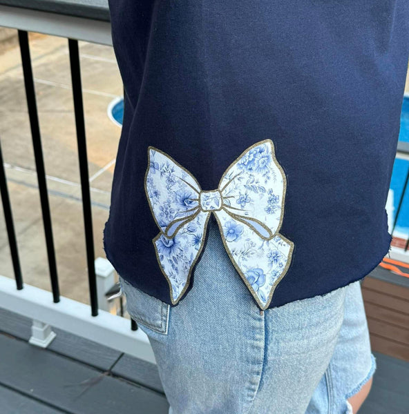 Custom Toile Sweatshirt WITH SIDE BOWS