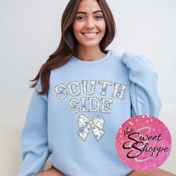 Custom Toile Sweatshirt WITH SIDE BOWS